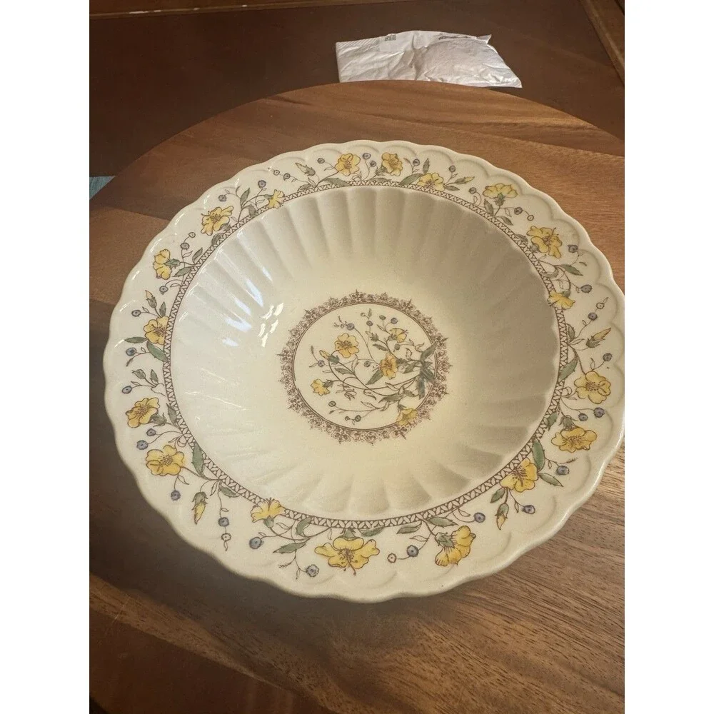 Vtge Vernon Kilns California U.S.A HIBISCUS  Serving Dish Bowl